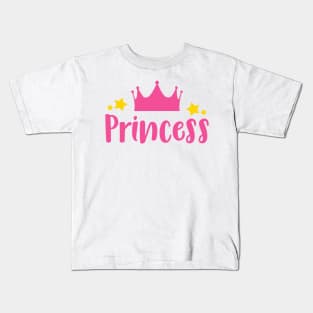 Princess, Little Princess, Crown, Stars Kids T-Shirt